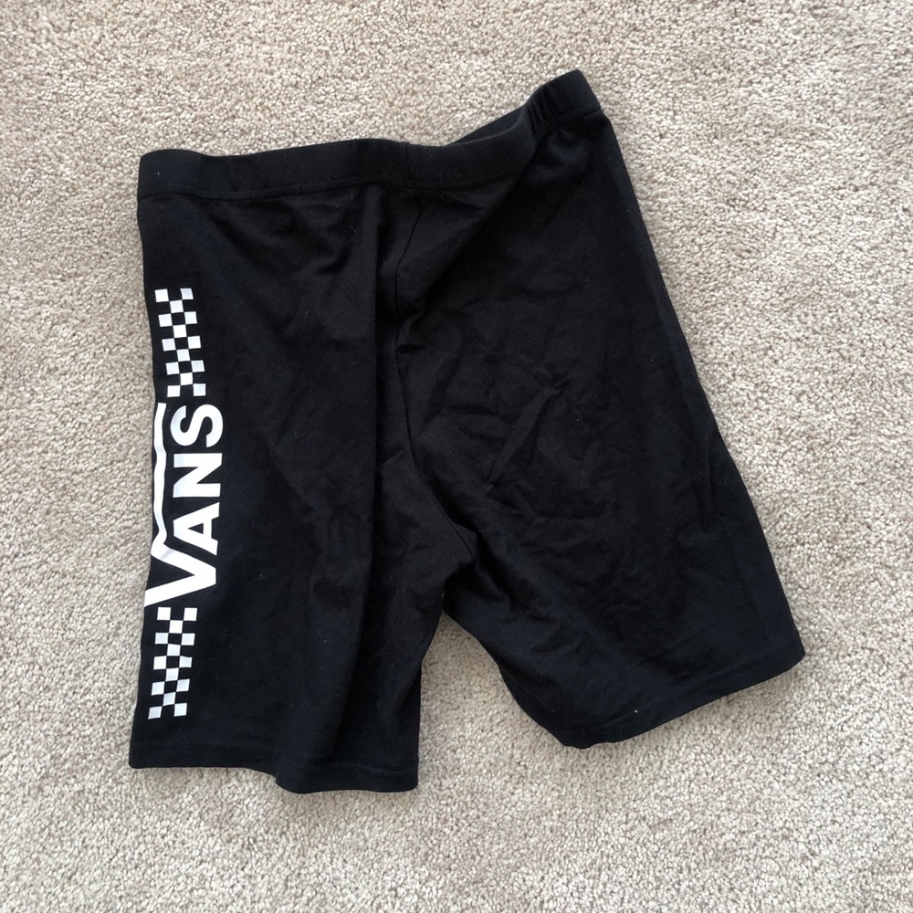Vans Black checkered biker shorts elastic